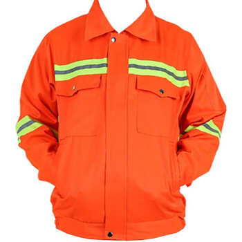 鑫之战环卫工作服长袖套装园林绿化工作服长袖公路养护保洁劳保服橘红