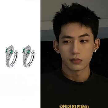 语礼生肖蛇形耳钉男单只潮嘻哈小众男生耳环痞帅高级感男士耳圈男友一