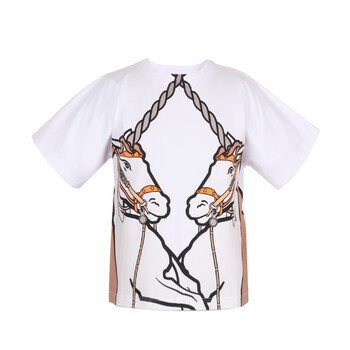 burberry 巴宝莉/博柏利 奢侈品童装 19秋冬新款 女童白色棉质独角兽