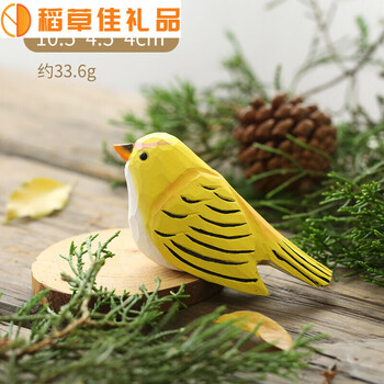 桌上摆件木质肥啾啾小鸟系列北欧风可爱小胖鸟手工木雕工艺装饰品礼物