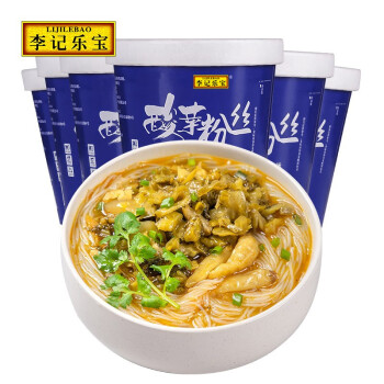 李记乐宝（LIJILEBAO	） 李记乐宝酸菜粉丝酸菜味汤粉方便粉丝速食160g*6桶 酸菜粉丝160g*6桶