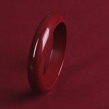 歌盼朱砂手镯女款高含量紫金砂原矿石心经镯子宽版晶体砂女士镯帝王砂