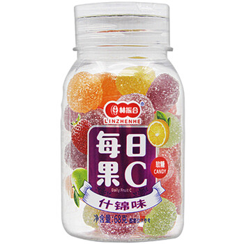 维c果味软糖水果糖qq糖橡皮糖瓶装办公休闲糖果vc 零食 【8瓶】香橙味