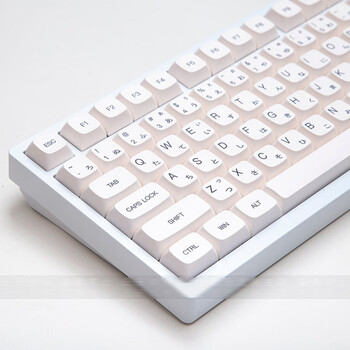 极简白键帽pbt球帽xda日文简约白色61/64/68/84/87/980/104/108 球帽