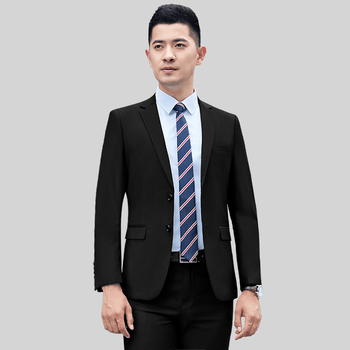 hobored西服套装男西装男次日达修身商务正装大学生西装三件套上班