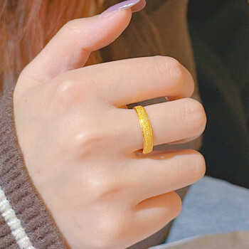 皕宝楼黄金戒指男士999足金素圈指环送男女友生日送女友女款12号手围