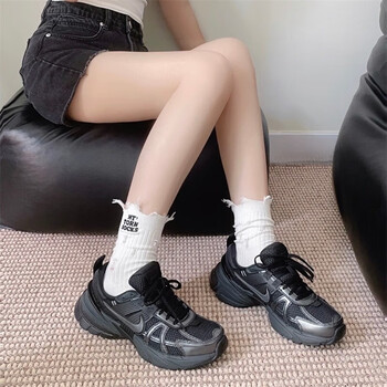 耐克（NIKE）女鞋2024春新款V2K Runtekk复古老爹鞋厚底透气跑步鞋FD0736-101 FD0736-001 37.5