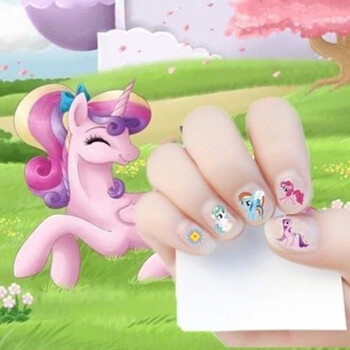 女生节礼物10张儿童卡通指甲贴公主美甲贴花冰雪奇缘环保防水贴纸小马