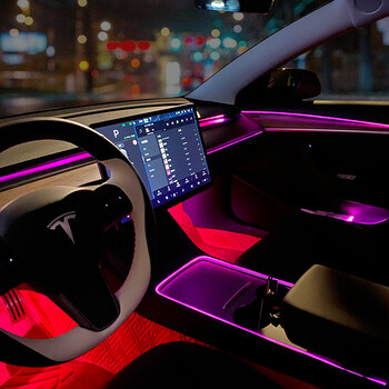 赞璐桐(zanlutong)适用于特斯拉氛围灯21款model3/y车内气氛灯64色