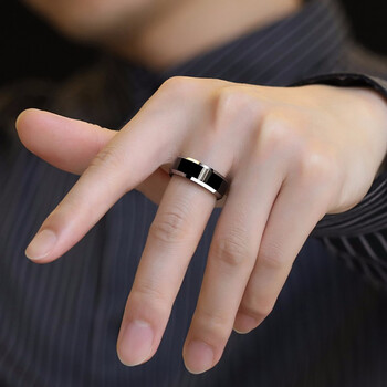 钨金潮男士戒指男款黑色尾戒韩版情侣食指霸气戒开瓶戒指个性刻字时尚