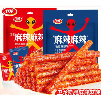 卫龙很麻很辣辣条108g小包装怀旧面筋地道麻辣片零食小吃休闲食品