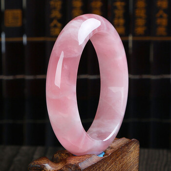 臻莱天然马达加斯加粉晶手镯女一物一图马粉粉水晶手镯饰品尺寸宽约
