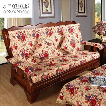 老式联邦春秋椅子坐垫带靠背四季红木沙发椅中式实木长椅加厚海绵椅