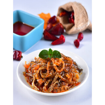 荷味泡椒鱼皮红油鱼皮卷150克x10袋即食香脆爽口凉拌海味零食万寿斋荷