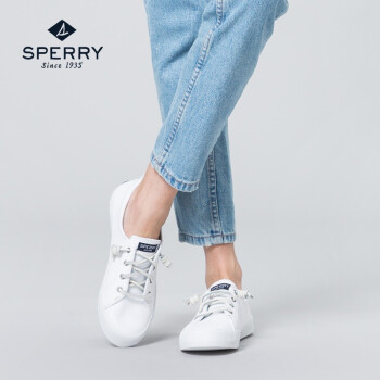 Sperry 斯佩里女鞋低帮牛皮革休闲鞋舒适系带韩版休闲小白鞋白色sts371 35 5 图片价格品牌报价 京东