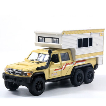 132仿真旅游房车模型灯光音乐旅行汽车儿童玩具车合金汽车模型丰田