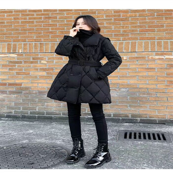 羽绒服女高个子长款冬季士加厚中新款年秋冬外套黑色2xl145160斤