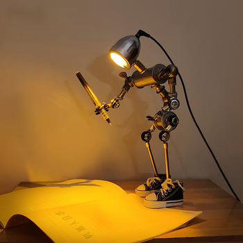 驰露 赛博朋克电竞电脑桌面装饰摆件氛围灯科技感机器人台灯男生工业