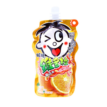 旺旺维多粒果冻爽150g果味果冻果粒儿童可吸吸冻休闲零食品香橙味150g