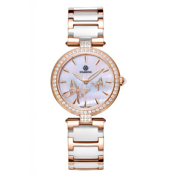 星皇品牌手表镶钻虎年手表女名表年轻时尚小众女士女表乳白色