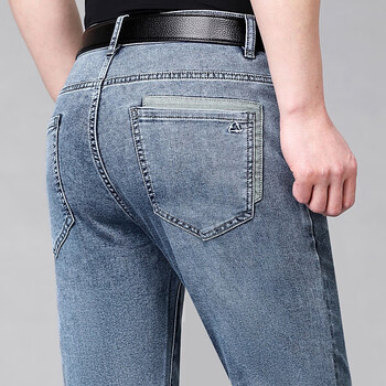 劲霸男装夏季薄款牛仔裤男商务休闲宽松直筒男裤百搭弹力高腰裤子官方