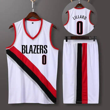 0号球衣安东尼00号麦科勒姆篮球服套装印字号定制 利拉德0号白色套装