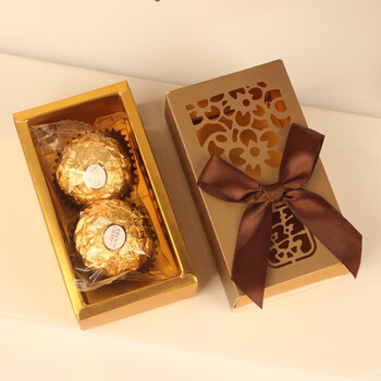 费列罗结婚喜糖含糖巧克力2粒装小礼盒镂空款婚礼喜糖果成品100盒