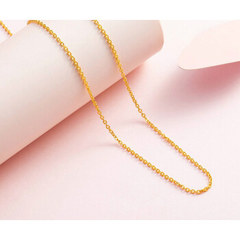 珠宝 5g黄金项链女足金o字链锁骨链百搭素链子细长款吊坠套链 1.60克