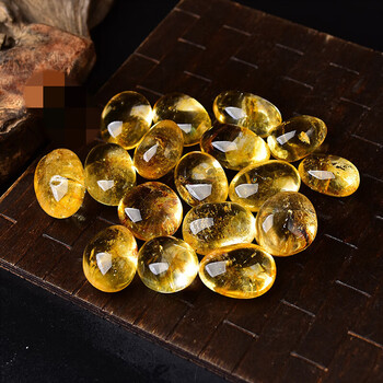 把玩手把件鱼缸铺底造景小石 巴西黄水晶50克1-2cm/6-9块【图片 价格