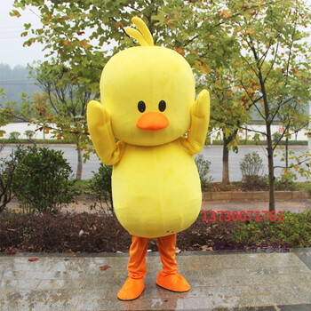 夏季发传单小黄鸭人偶服装卡通玩偶服来图定制抖音同款网红大黄鸭人