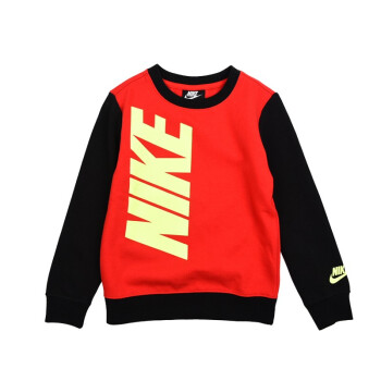 Nike耐克童装2021秋季新款男小童时尚撞色拼接薄绒圆领套头卫衣 NY932074PSU10 4T