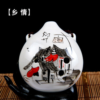 六孔陶笛风雅  手绘六孔中音f调陶笛 千年风雅6孔af陶笛 乡情