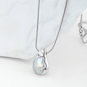 pakorea轻奢珠宝珍珠花瓣项链女925银小众设计感气质春夏锁骨链首饰