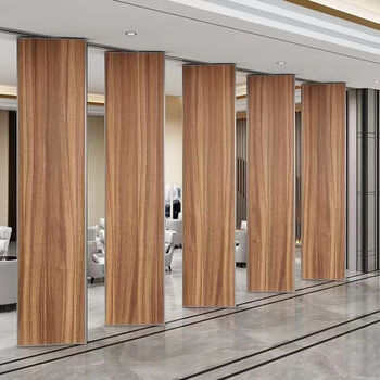 小米石隔断 酒店隔断墙包厢屏风饭店包间高活动推拉吊轨移门宴会厅