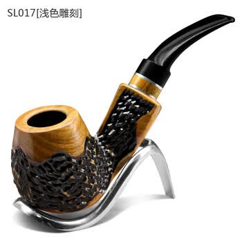 史丹威尔实木烟斗男士手工烟锅老式便携黑檀木旱烟斗烟丝配件过滤烟具 SL017浅色木纹雕刻【图片 价格 品牌 报价】-京东