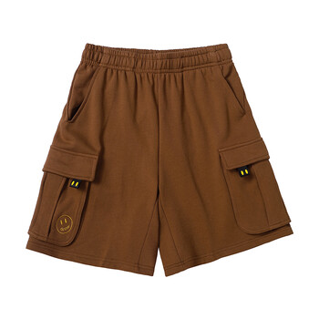 短裤刺绣口袋潮牌高街宽松休闲工装男女同款裤子夏drew棕色工装裤s