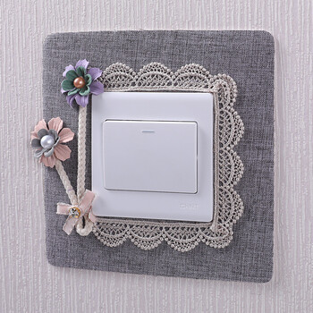 开关贴保护套布艺免粘家用开关套插座装饰创意防脏贴开关面板装饰套