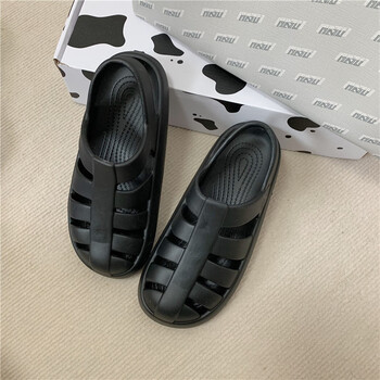 慕菲伦女款凉鞋下雨天可以穿的包头女夏平底防水塑料胶鞋雨鞋海边沙滩