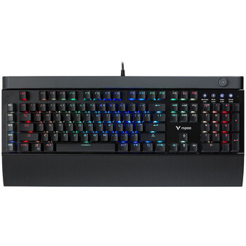 赫蓓雷柏(rapoo)雷柏v820机械键盘rgb背光黑青茶红轴全键无冲可编程