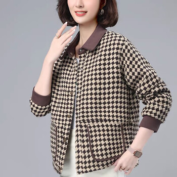 上颜下色中年妇女50岁女人穿的春秋款衣服外套妈妈秋装短款女时尚洋气