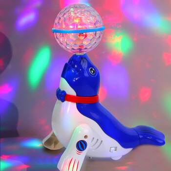 绿野客海狮顶球旋转玩具      会唱歌跳舞的玩具婴儿有声会动电动男孩