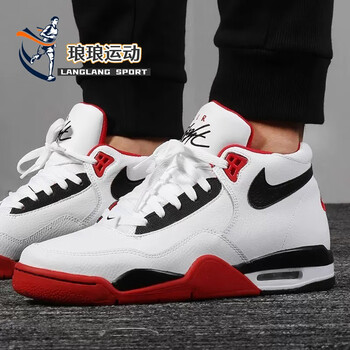 耐克(nike)男鞋新款flight legacy aj4红白高帮气垫耐磨运动鞋复古
