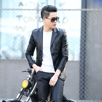 品牌质感花花公子旗舰官方店新款海宁真皮衣男秋冬绵羊皮小西装外套