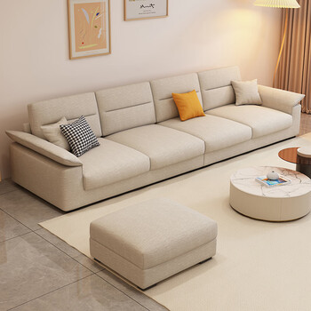 木卫【高端轻奢】棉麻沙发北欧简约现代轻奢客厅小户型科技布艺奶油风