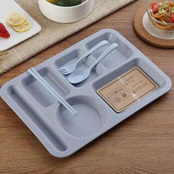 分餐盘 家用 成人欧式个性创意学生饭盘长方形餐盘防摔家用分隔盘分格