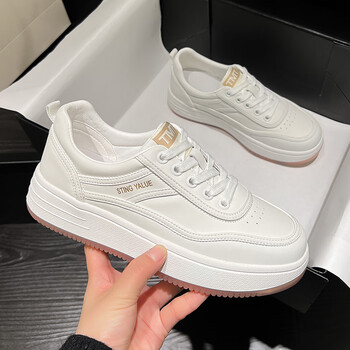 奥伦小白鞋女厚底春季新款女鞋子潮百搭超火平底板鞋软底 白色 35