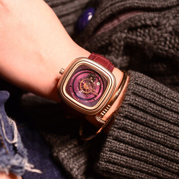 迪赛女瑞士施华洛奇手表女奢华霸气大表盘方形北欧小众十大品牌紫色