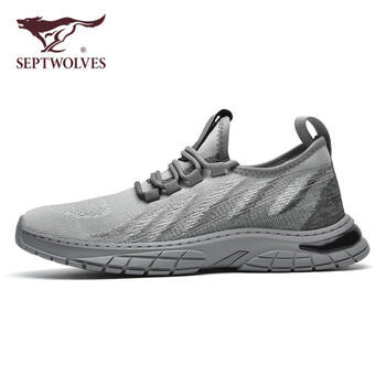 七匹狼气垫男鞋2023新款潮男士休闲鞋夏季透气飞织网面软底运动鞋