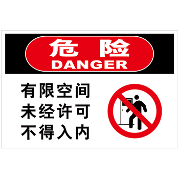 有限空间作业安全告知牌 密闭受限有限空间风险警告警示牌标志标识牌