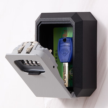 装修钥匙密码盒大号可放卡挂锁挂式免安装栏杆密码锁盒子装修钥匙盖子